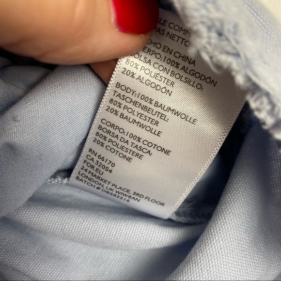 Urban Outfitters Ecote blue paper bag waisted shorts high rise raw hem size L - Picture 6 of 9